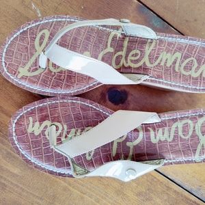 Sam Edelman Romy Wedge Sandals in Beige 8.5M